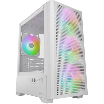 Mars Gaming MC-VECTOR, Gaming PC-Chassi Micro-ATX och Mini-ITX, 4x ARGB FDB-Fläktar 120mm, Härdat Glas, Mesh-Front, Dubbelt Kammare, Vattenkylning 120mm, USB-C, Vit Mars Gaming MC-VECTOR, Gaming PC-Chassi Micro-ATX och Mini-ITX, 4x ARGB FDB-Fläktar 120mm, Härdat Glas, Mesh-Front, Dubbelt Kammare, Vattenkylning 120mm, USB-C, Vit