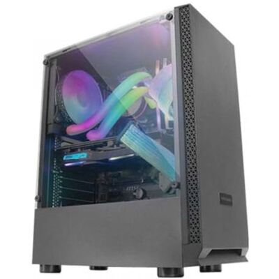 Mars Gaming MCN2, ATX Gaming PC-fodral, helsidofönster, främre galler, dubbelkammardesign, 12 cm bakre fläkt, svart Mars Gaming MCN2, ATX Gaming PC-fodral, helsidofönster, främre galler, dubbelkammardesign, 12 cm bakre fläkt, svart