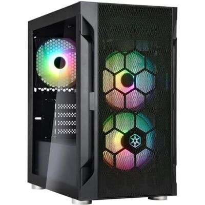 Silverstone Technology FARA H1M PRO, svart, snyggt och distinkt mikro-ATX-spelchassi med ARGB-belysning, SST-FAH1MB-PRO Silverstone Technology FARA H1M PRO, svart, snyggt och distinkt mikro-ATX-spelchassi med ARGB-belysning, SST-FAH1MB-PRO
