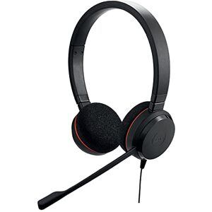 Jabra Evolve 20 Stereo Headset – Trådbundna hörlurar för VoIP Softphone med Passive Noise Cancellation – USB-kabel med kontroll – Svart Jabra Evolve 20 Stereo Headset – Trådbundna hörlurar för VoIP Softphone med Passive Noise Cancellation – USB-kabel med kontroll – Svart