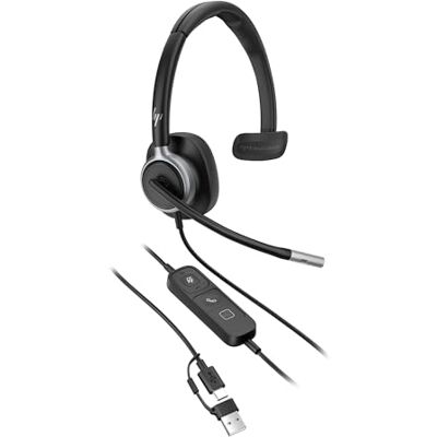 PLT Poly Mission 610, Monaural, AI-baserad brusreducering, UC-certifierad, utbytbart pannband och öronkuddar, Open-S-Office-certifierad, bärväska, svart PLT Poly Mission 610, Monaural, AI-baserad brusreducering, UC-certifierad, utbytbart pannband och öronkuddar, Open-S-Office-certifierad, bärväska, svart