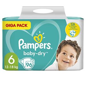 Pampers Baby-Dry Storlek 6, upp till 12 Timmars Skydd för Spädbarn 13-18kg 96 Bitar