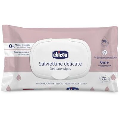 Chicco Känsliga och mångsidiga babyservetter med klämma, alkoholfri, lämplig för känslig hud, Megapack 864 Cuss, 12-pack med 72 vardera Chicco Känsliga och mångsidiga babyservetter med klämma, alkoholfri, lämplig för känslig hud, Megapack 864 Cuss, 12-pack med 72 vardera