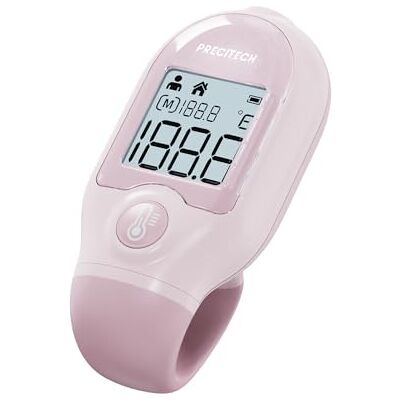 PreciTech Kontaktfri termometer med flera funktioner fickformat kroppstemperatur, vätska, objekt och miljö visuell diagnostik inbyggt minne rosa färg PreciTech Kontaktfri termometer med flera funktioner fickformat kroppstemperatur, vätska, objekt och miljö visuell diagnostik inbyggt minne rosa färg