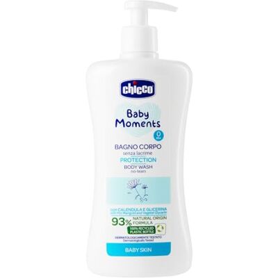 Chicco Baby Moments Body Wash Without Tears, babybadskum, med naturlig formula, med Calendula Extract, mjukgörande egenskaper, 0+ månader 500 ml Chicco Baby Moments Body Wash Without Tears, babybadskum, med naturlig formula, med Calendula Extract, mjukgörande egenskaper, 0+ månader 500 ml