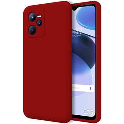 Tumundosmartphone Ultra mjukt flytande silikonfodral för Realme C35 Färg Röd Tumundosmartphone Ultra mjukt flytande silikonfodral för Realme C35 Färg Röd