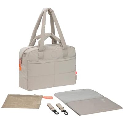 Lassig LÄSSIG Baby skötväska med bärhandtag och skötmatta, barnvagnsfäste, vattenavvisande/GRE vardagsväska, beige, BEIgE Lassig LÄSSIG Baby skötväska med bärhandtag och skötmatta, barnvagnsfäste, vattenavvisande/GRE vardagsväska, beige, BEIgE