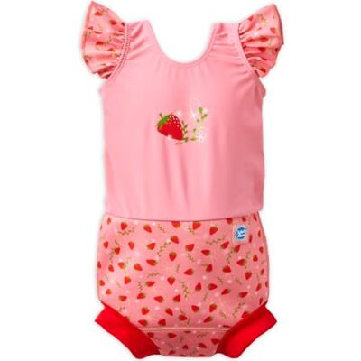 Splash About Happy Nappy-dräkt, Jordgubbsfält, 0-3 månader Splash About Happy Nappy-dräkt, Jordgubbsfält, 0-3 månader