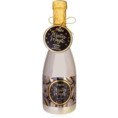 accentra Duschgel WINTER MAGIC i sektflaska, vårdande dusch, badgel i champagne-optik, doft: Vanilj-Muskus, kvinnors julklapp accentra Duschgel WINTER MAGIC i sektflaska, vårdande dusch, badgel i champagne-optik, doft: Vanilj-Muskus, kvinnors julklapp