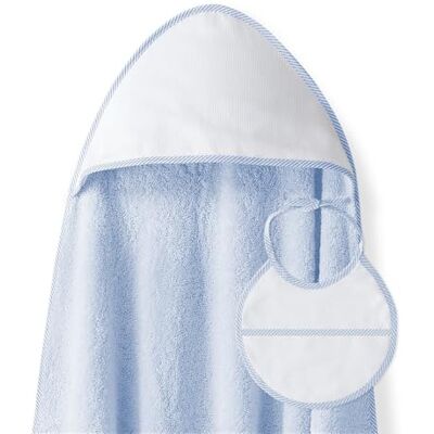 Interbaby 1 x 1 m babybadrock · Blå slät korspunkt med babybadkar · 100% bomull Interbaby 1 x 1 m babybadrock · Blå slät korspunkt med babybadkar · 100% bomull