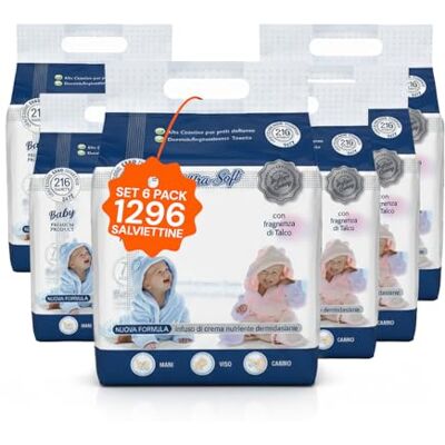 Avilia Set 1296 babytvättservetter Ultramjuk, med hudkräm, fuktad för blöjbyte, händer och ansikte, delikat doft Avilia Set 1296 babytvättservetter Ultramjuk, med hudkräm, fuktad för blöjbyte, händer och ansikte, delikat doft