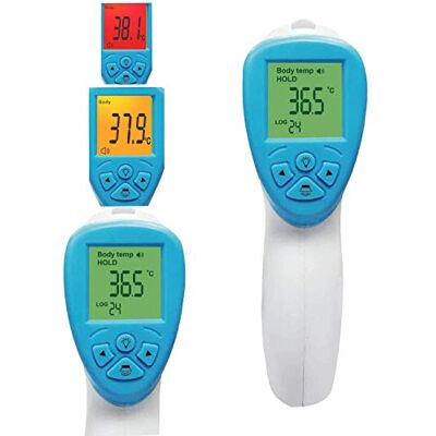 VENTON Deltasat febertermometer kontaktlös x001 I infraröd termometer med 3 färger LCD-display feberalarm och 2s snabbmätning I panntermometer för spädbarn barn och vuxna I febermätare VENTON Deltasat febertermometer kontaktlös x001 I infraröd termometer med 3 färger LCD-display feberalarm och 2s snabbmätning I panntermometer för spädbarn barn och vuxna I febermätare