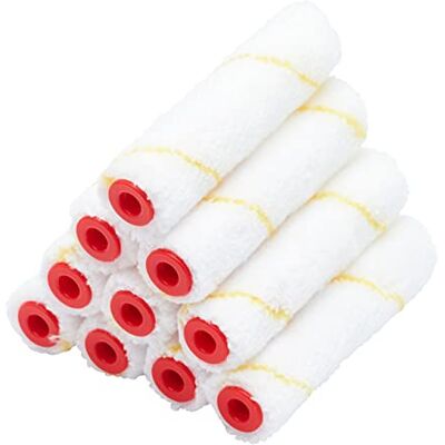 ProDec Advance 10-pack 4 tums minifärgroller i korthårig mikrofiber för en slät yta med emulsion, glans, satin, lack, träfärg på väggar, tak, golvlister, fönsterbrädor, dörrar, 4 ProDec Advance 10-pack 4 tums minifärgroller i korthårig mikrofiber för en slät yta med emulsion, glans, satin, lack, träfärg på väggar, tak, golvlister, fönsterbrädor, dörrar, 4