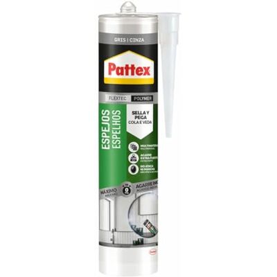 Pattex Speglar, grått elastiskt tätningsmedel för alla typer av speglar och paneler kantlimning och tätning, 280 ml x 25 Pattex Speglar, grått elastiskt tätningsmedel för alla typer av speglar och paneler kantlimning och tätning, 280 ml x 25