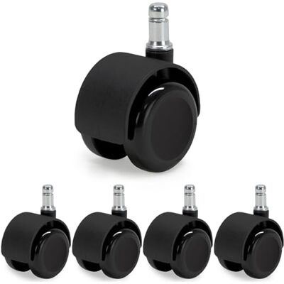 Waytex 78600 Självbromsande hjul för kontorsstol självbromsade fåtöljer diameter 50 mm, för hårda golv, parkett, laminat, kakel set om 5 färg svart Waytex 78600 Självbromsande hjul för kontorsstol självbromsade fåtöljer diameter 50 mm, för hårda golv, parkett, laminat, kakel set om 5 färg svart