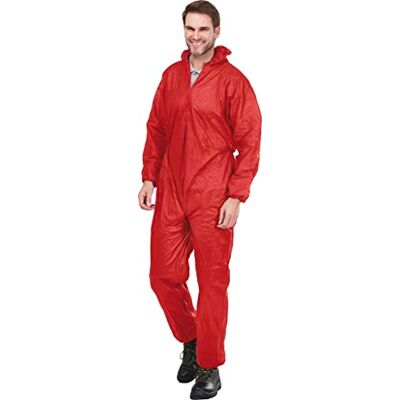 REIS KOM målardräkt helkroppsdräkt overall skyddsoverall lackeringsoverall röd XXL storlek REIS KOM målardräkt helkroppsdräkt overall skyddsoverall lackeringsoverall röd XXL storlek