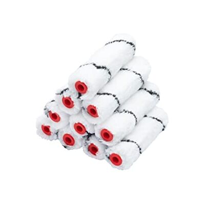 ProDec Advance 10-pack 4 tums Microfibre Mini Paint Rollers med medelhög lugg för en slät yta vid målning med emulsionsfärger och träbets på innerväggar, tak och trä, 4 ProDec Advance 10-pack 4 tums Microfibre Mini Paint Rollers med medelhög lugg för en slät yta vid målning med emulsionsfärger och träbets på innerväggar, tak och trä, 4