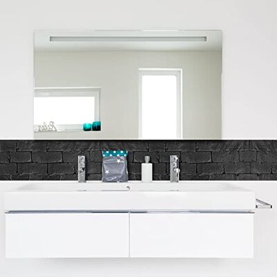 CREARREDA Kantskydd Kök Väggklistermärke Svart tegel 195_x_23,5_cm 100% Tillverkad i Italien med giftfritt, brandsäkert och vattenbeständigt bläck, 67116 CREARREDA Kantskydd Kök Väggklistermärke Svart tegel 195_x_23,5_cm 100% Tillverkad i Italien med giftfritt, brandsäkert och vattenbeständigt bläck, 67116