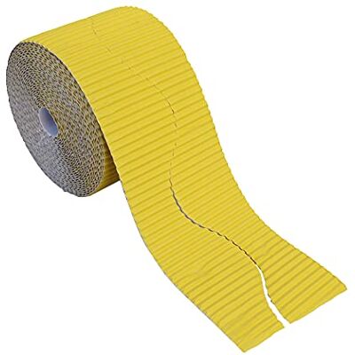 Bright Ideas korrugerad kant rulle för skolskärmar, papper, kanariefågel, 10 cm x 7,5 m Bright Ideas korrugerad kant rulle för skolskärmar, papper, kanariefågel, 10 cm x 7,5 m