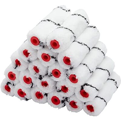 ProDec Advance Big Box 20-pack 4 tums Microfibre Mini Paint Rollers med medelhög lugg för en jämn finish vid målning med emulsionsfärger och träbets på innerväggar, tak och trä, 4 ProDec Advance Big Box 20-pack 4 tums Microfibre Mini Paint Rollers med medelhög lugg för en jämn finish vid målning med emulsionsfärger och träbets på innerväggar, tak och trä, 4