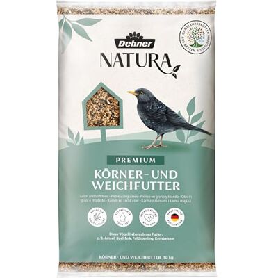 Dehner Natura Premium foder för vilda fåglar, kornfoder/mjukt foder, året-runt-foder proteinrik/energirik, högkvalitativt fågelfoder för vilda fåglar, 10 kg Dehner Natura Premium foder för vilda fåglar, kornfoder/mjukt foder, året-runt-foder proteinrik/energirik, högkvalitativt fågelfoder för vilda fåglar, 10 kg
