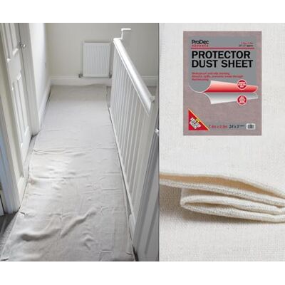ProDec Advance 24ft x 3ft Vattenbeständigt skydd Bomullsdammduk för målning av dekorationer som täcker trappor, hallar, korridorer och golv, absorberar spill, suger inte igenom, återanvändbar ProDec Advance 24ft x 3ft Vattenbeständigt skydd Bomullsdammduk för målning av dekorationer som täcker trappor, hallar, korridorer och golv, absorberar spill, suger inte igenom, återanvändbar