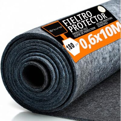 OFITURIA Filt golvskydd 60 cm x 10 m, 180 g/m², förpackning 1 st, perfekt för att skydda golv i målning, renovering, arbeten och flyttning (60 cm x 10 m, 1 st) OFITURIA Filt golvskydd 60 cm x 10 m, 180 g/m², förpackning 1 st, perfekt för att skydda golv i målning, renovering, arbeten och flyttning (60 cm x 10 m, 1 st)