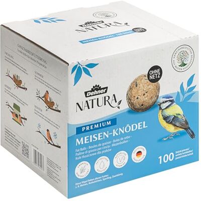 Dehner Natura foder för vilda fåglar, fettbollar utan nät, i kartong, 100 stycken (10 kg) Dehner Natura foder för vilda fåglar, fettbollar utan nät, i kartong, 100 stycken (10 kg)