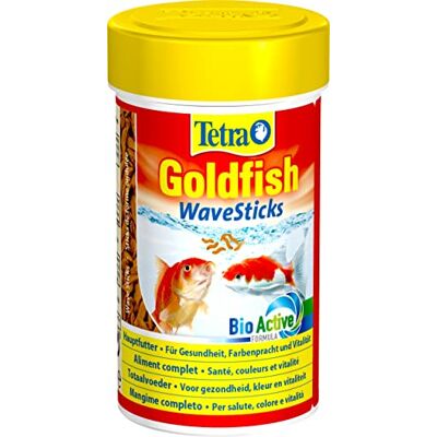 Tetra Goldfish Wave Sticks – fiskfoder i form av maskformade foderpinnar för alla guldfiskar och andra kallvattenfiskar, 100 ml burk Tetra Goldfish Wave Sticks – fiskfoder i form av maskformade foderpinnar för alla guldfiskar och andra kallvattenfiskar, 100 ml burk