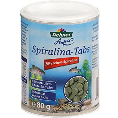 Dehner Aqua fiskfoder, Spirulina-flikar, 90 tabletter (80 g) Dehner Aqua fiskfoder, Spirulina-flikar, 90 tabletter (80 g)