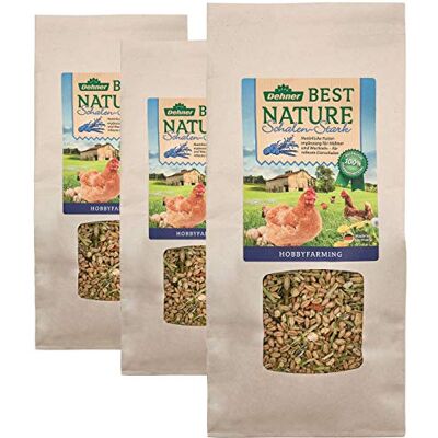 Dehner Best Nature kyckling- och vaktelfoder, stark skalstark, 3 x 1 kg (3 kg) Dehner Best Nature kyckling- och vaktelfoder, stark skalstark, 3 x 1 kg (3 kg)