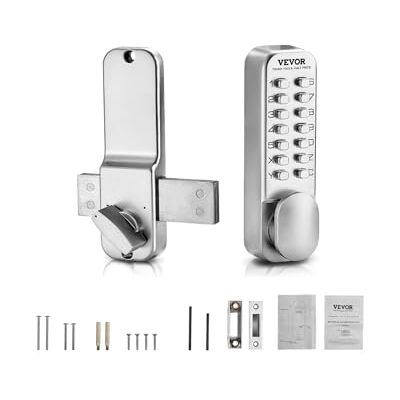 VEVOR OL-601HD2-B-03 ingång 14 tangenter, mekanisk knappsats dörr justerbar tumknopp, enkelsidig zinklegering vattentät nyckellöst grindlås, för hemmakontor, silver VEVOR OL-601HD2-B-03 ingång 14 tangenter, mekanisk knappsats dörr justerbar tumknopp, enkelsidig zinklegering vattentät nyckellöst grindlås, för hemmakontor, silver