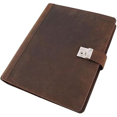 ALASSIO 31515-1 dokumentmapp DIN A4 med lås, organisatör DIN A4 med 6 fack och 10 fodral, mötesmapp av hunter läder, mapp med 4 ringmekanik, lädermapp ca 36 x 28 x 4,5 cm, grå-brun ALASSIO 31515-1 dokumentmapp DIN A4 med lås, organisatör DIN A4 med 6 fack och 10 fodral, mötesmapp av hunter läder, mapp med 4 ringmekanik, lädermapp ca 36 x 28 x 4,5 cm, grå-brun