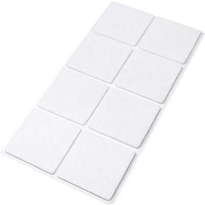 Adsamm ® / 8 x filtskridskor/vita/50 x 50 mm/kvadrat/tjocklek 3,5 mm/självhäftande glidare av optimal kvalitet Adsamm ® / 8 x filtskridskor/vita/50 x 50 mm/kvadrat/tjocklek 3,5 mm/självhäftande glidare av optimal kvalitet