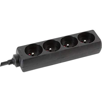Perel EB4STB25HQ Multipresa Senza Interruuttore 4 Scomparti Nero Perel EB4STB25HQ Multipresa Senza Interruuttore 4 Scomparti Nero
