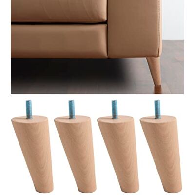 IPEA 12 cm höga möbel- och sofffötter av trä – Made in Italy – lutade med konform – M10-skruv – set med 4 ben för skåp, fåtöljer, säng – bokträfötter – ljus färg IPEA 12 cm höga möbel- och sofffötter av trä – Made in Italy – lutade med konform – M10-skruv – set med 4 ben för skåp, fåtöljer, säng – bokträfötter – ljus färg
