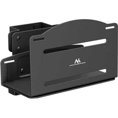 Maclean MC-116 – justerbar UC-hållare för central enhet – vägg- eller pelarmontering – djup 122–212 mm – robust stål 10 kg – säkerhetsremmar – elegant svart design Maclean MC-116 – justerbar UC-hållare för central enhet – vägg- eller pelarmontering – djup 122–212 mm – robust stål 10 kg – säkerhetsremmar – elegant svart design
