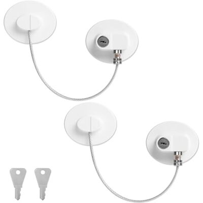 Romon Lådlås för barn 2 stycken, barnlås med 4 nycklar för dörrar, fönster och kylskåp, lådor, tvättmaskiner, skåp, barnsäkerhet Romon Lådlås för barn 2 stycken, barnlås med 4 nycklar för dörrar, fönster och kylskåp, lådor, tvättmaskiner, skåp, barnsäkerhet