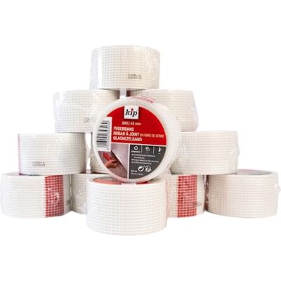 Kip 12 rullar tejp 243-03 fogband – tätningstejp av glasfibertyg för maskering av fogar – 48 mm x 20 m Kip 12 rullar tejp 243-03 fogband – tätningstejp av glasfibertyg för maskering av fogar – 48 mm x 20 m