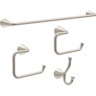 Delta ARV64-DN Arvo 4-delad badhårdvaruset 45 cm handduksstång med 15 cm förlängare, toalettpappershållare, handduksring, krok, borstad nickel Delta ARV64-DN Arvo 4-delad badhårdvaruset 45 cm handduksstång med 15 cm förlängare, toalettpappershållare, handduksring, krok, borstad nickel