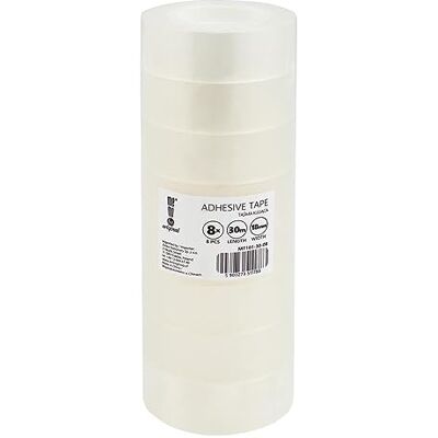memobe Amex tejp – transparent universalband – skola kontor arbete – självhäftande film resistent hållbar – klar tesafilm med akryllim – mångsidiga självhäftande rullar – 18 mm x 30 m, 8 st. memobe Amex tejp – transparent universalband – skola kontor arbete – självhäftande film resistent hållbar – klar tesafilm med akryllim – mångsidiga självhäftande rullar – 18 mm x 30 m, 8 st.