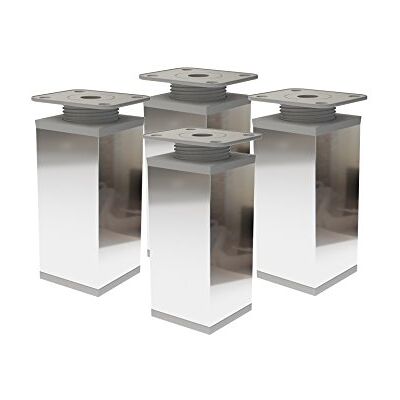 ALUSFERA Möbelfötter – justerbar höjd – möbelfötter justerbara – möbelfot – skåpfötter – möbelben 4 stycken 40 x 40 mm – metallfötter för möbler 100 mm – möbeltillbehör – krom ALUSFERA Möbelfötter – justerbar höjd – möbelfötter justerbara – möbelfot – skåpfötter – möbelben 4 stycken 40 x 40 mm – metallfötter för möbler 100 mm – möbeltillbehör – krom