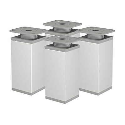 ALUSFERA möbelfötter – justerbar höjd – möbelfötter justerbara – möbelfot – skåpfötter – möbelben 4 stycken 40 x 40 mm – metallfötter för möbler 150 mm – möbeltillbehör – silver ALUSFERA möbelfötter – justerbar höjd – möbelfötter justerbara – möbelfot – skåpfötter – möbelben 4 stycken 40 x 40 mm – metallfötter för möbler 150 mm – möbeltillbehör – silver