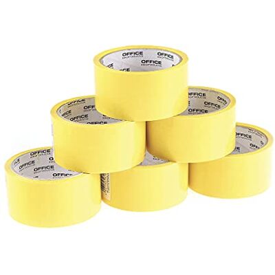 OFFICER PRODUCTS 15025031-06 Förpackningstejp, Gul, 48 mm x 46 m x 6 stycken OFFICER PRODUCTS 15025031-06 Förpackningstejp, Gul, 48 mm x 46 m x 6 stycken
