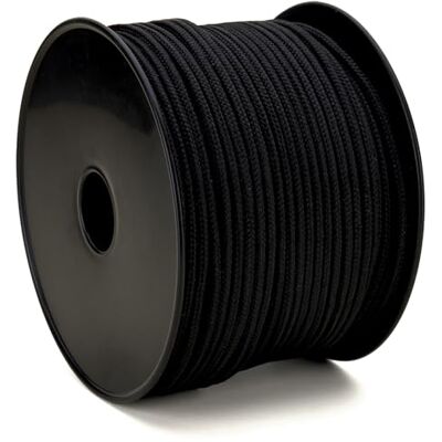 Flandria Svart polypro flätat rep Ø 4 mm spole 100 m yttre rep, DIY rep, gör-det-själv-rep Flandria Svart polypro flätat rep Ø 4 mm spole 100 m yttre rep, DIY rep, gör-det-själv-rep