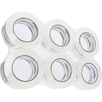 Amazon Basics Tejp för flytt, förvaring och paketering, 4,7 cm bredd x 99,6 meter längd, kristallklar, 6-pack Amazon Basics Tejp för flytt, förvaring och paketering, 4,7 cm bredd x 99,6 meter längd, kristallklar, 6-pack
