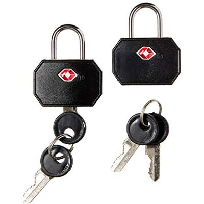 Lewis N. Clark TSA Mini Padlock 2 Bekännelse, Nero, Talla Unica Lewis N. Clark TSA Mini Padlock 2 Bekännelse, Nero, Talla Unica