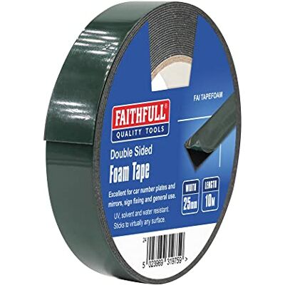 Faithfull FAITAPEFOAM Dubbelsidig skumtejp svart 25 mm x 10 m Faithfull FAITAPEFOAM Dubbelsidig skumtejp svart 25 mm x 10 m