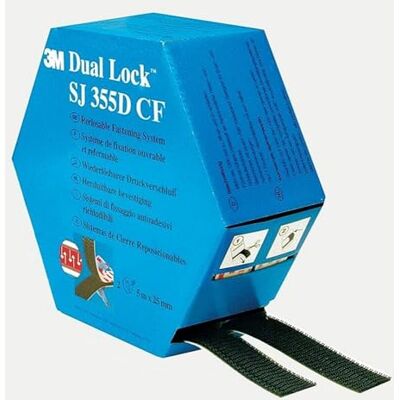 Dual Lock 3M Avtagbart monteringssystem SJ355D CF, MINI Ref 345184518, svart, 25 mm x 5 m Dual Lock 3M Avtagbart monteringssystem SJ355D CF, MINI Ref 345184518, svart, 25 mm x 5 m