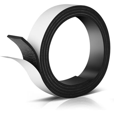 Romon Självhäftande magnettejp, 1 m rulle magnetremsa med stark självhäftande baksida, lätt att klippa och fästa på plana ytor, magnetisk tejp för myggnät Romon Självhäftande magnettejp, 1 m rulle magnetremsa med stark självhäftande baksida, lätt att klippa och fästa på plana ytor, magnetisk tejp för myggnät
